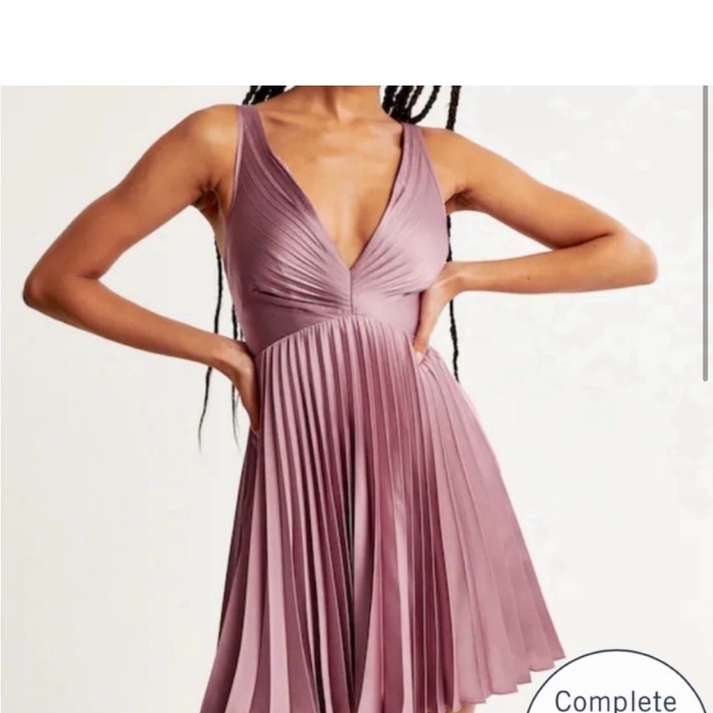 Abercrombie & Fitch Mauve Pleated Mini Dress